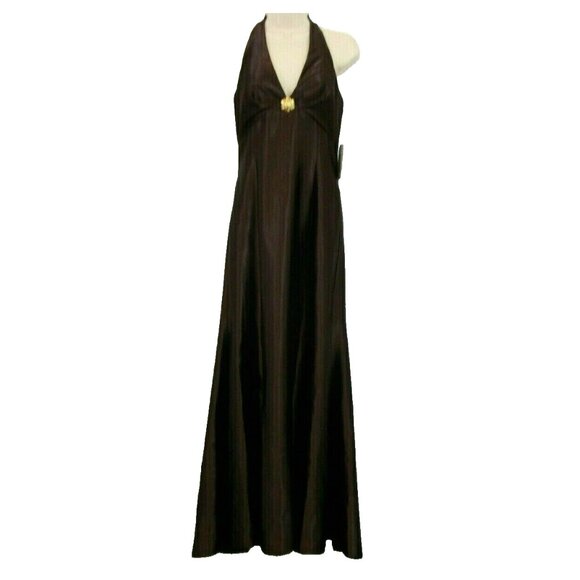 Jessica McClintock Dresses & Skirts - Jessica McClintock Formal Gown Size 9/10 Halter Brown Gunne Sax Prom Wedding NWT